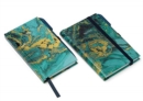 2020 Pocket Diary Set Marble Design : Beautiful pocket diary with pen plus notebook with pen, pocket and elastic tie - Book