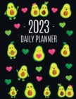 Avocado Daily Planner 2023 : Funny & Healthy Fruit Organizer: January-December (12 Months) Cute Green Berry Year Scheduler with Pretty Pink Hearts - Book