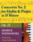 Wieniawski Henryk Concerto 2 in d minor Op. 22. Violin and Piano. by Ivan Galamian. International - Book