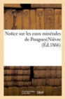 Notice Sur Les Eaux Minerales de Pougues Nievre - Book