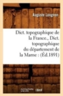 Dict. Topographique de la France., Dict. Topographique Du Departement de la Marne: (Ed.1891) - Book