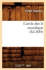 L'Art de Dire Le Monologue (?d.1884) - Book