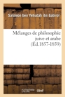 M?langes de Philosophie Juive Et Arabe (?d.1857-1859) - Book