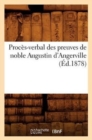 Proces-Verbal Des Preuves de Noble Augustin d'Angerville (Ed.1878) - Book