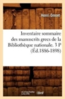Inventaire Sommaire Des Manuscrits Grecs de la Biblioth?que Nationale. 3 P (?d.1886-1898) - Book