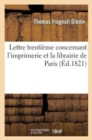 Lettre Trenti?me Concernant l'Imprimerie Et La Librairie de Paris - Book