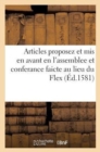 Articles Proposez Et MIS En Avant En l'Assemblee Et Conferance Faicte Au Lieu Du Flex - Book