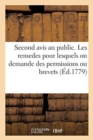 Second avis au public, concernant les remedes pour lesquels on demande des permissions ou brevets - Book