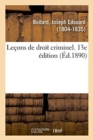 Le?ons de Droit Criminel. 13e ?dition - Book