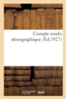 Compte Rendu Stenographique - Book