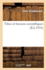 Titres Et Travaux Scientifiques - Book