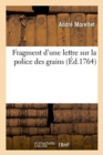 Fragment d'Une Lettre Sur La Police Des Grains - Book