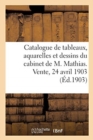 Catalogue de Tableaux, Aquarelles Et Dessins Du Cabinet de M. Mathias. Vente, 24 Avril 1903 - Book