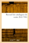 Recueil de catalogues de vente - Book