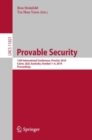 Provable Security : 13th International Conference, ProvSec 2019, Cairns, QLD, Australia, October 1–4, 2019, Proceedings - Book