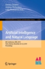 Artificial Intelligence and Natural Language : 8th Conference, AINL 2019, Tartu, Estonia, November 20-22, 2019, Proceedings - Book