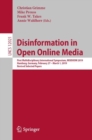 Disinformation in Open Online Media : First Multidisciplinary International Symposium, MISDOOM 2019, Hamburg, Germany, February 27 – March 1, 2019, Revised Selected Papers - Book
