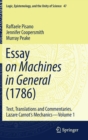 Essay on Machines in General (1786) : Text, Translations and Commentaries. Lazare Carnot's Mechanics - Volume 1 - Book