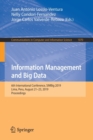 Information Management and Big Data : 6th International Conference, SIMBig 2019, Lima, Peru, August 21-23, 2019, Proceedings - Book