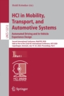 HCI in Mobility, Transport, and Automotive Systems. Automated Driving and In-Vehicle Experience Design : Second International Conference, MobiTAS 2020, Held as Part of the 22nd HCI International Confe - Book