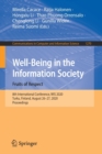 Well-Being in the Information Society. Fruits of Respect : 8th International Conference, WIS 2020, Turku, Finland, August 26-27, 2020, Proceedings - Book