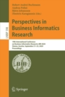 Perspectives in Business Informatics Research : 19th International Conference on Business Informatics Research, BIR 2020, Vienna, Austria, September 21-23, 2020, Proceedings - Book