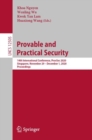 Provable and Practical Security : 14th International Conference, ProvSec 2020, Singapore, November 29 – December 1, 2020, Proceedings - Book