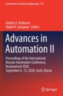 Advances in Automation II : Proceedings of the International Russian Automation Conference, RusAutoConf2020, September 6-12, 2020, Sochi, Russia - Book