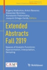 Extended Abstracts Fall 2019 : Spaces of Analytic Functions: Approximation, Interpolation, Sampling - Book