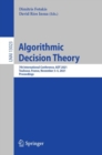 Algorithmic Decision Theory : 7th International Conference, ADT 2021, Toulouse, France, November 3–5, 2021, Proceedings - Book