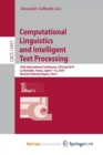 Computational Linguistics and Intelligent Text Processing : 20th International Conference, CICLing 2019, La Rochelle, France, April 7-13, 2019, Revised Selected Papers, Part I - Book