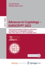 Advances in Cryptology - EUROCRYPT 2023 : 42nd Annual International Conference on the Theory and Applications of Cryptographic Techniques, Lyon, France, April 23-27, 2023, Proceedings, Part II - Book