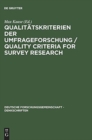 Qualitatskriterien Dere Umfrageforschung - Book