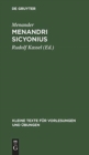 Menandri Sicyonius - Book