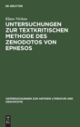 Untersuchungen zur textkritischen Methode des Zenodotos von Ephesos - Book