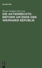 Die Aktienrechtsreform am Ende der Weimarer Republik - Book