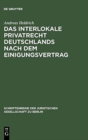 Das Interlokale Privatrecht Deutschlands nach dem Einigungsvertrag - Book