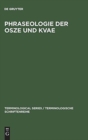 Phraseologie der OSZE und KVAE - Book