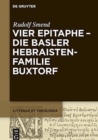 Vier Epitaphe - die Basler Hebraistenfamilie Buxtorf - Book