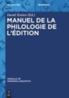 Manuel de la philologie de l'edition - Book