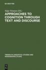 Approaches to Cognition through Text and Discourse - eBook