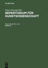 Repertorium fur Kunstwissenschaft. Band 27 - Book