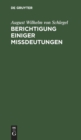 Berichtigung einiger Mi?deutungen - Book