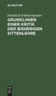 Grundlinien einer Kritik der bisherigen Sittenlehre - Book