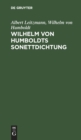 Wilhelm Von Humboldts Sonettdichtung - Book