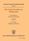 Die Lieder Oswalds von Wolkenstein - Book