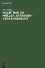 Nachtrag Zu M?ller, Strassenverkehrsrecht - Book