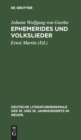 Ephemerides Und Volkslieder - Book