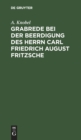 Grabrede Bei Der Beerdigung Des Herrn Carl Friedrich August Fritzsche - Book