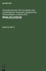 Philologus. Band 123, Heft 2 - Book